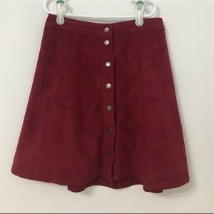 Suede Button Up Skirt